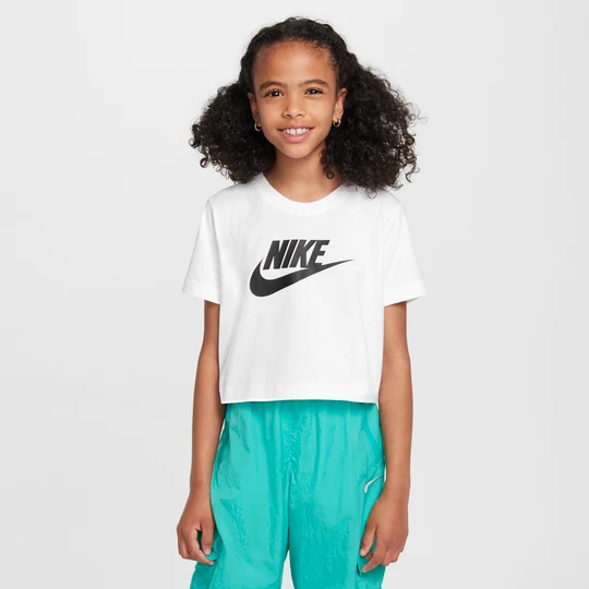 Zdjęcie produktu T-shirt o skróconym kroju dla dużych dzieci (dziewcząt) Nike - Biel