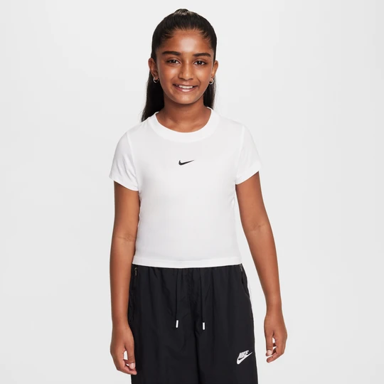 Zdjęcie produktu T-shirt o skróconym kroju dla dużych dzieci (dziewcząt) Nike - Biel
