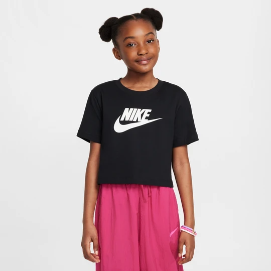 Zdjęcie produktu T-shirt o skróconym kroju dla dużych dzieci (dziewcząt) Nike - Czerń
