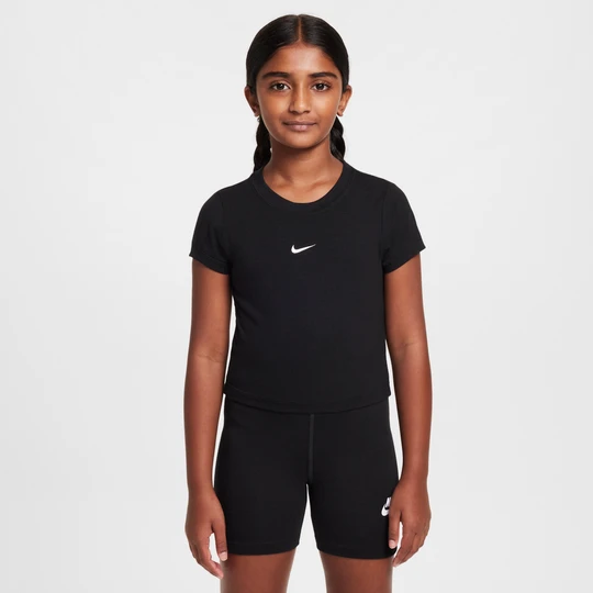 Zdjęcie produktu T-shirt o skróconym kroju dla dużych dzieci (dziewcząt) Nike - Czerń