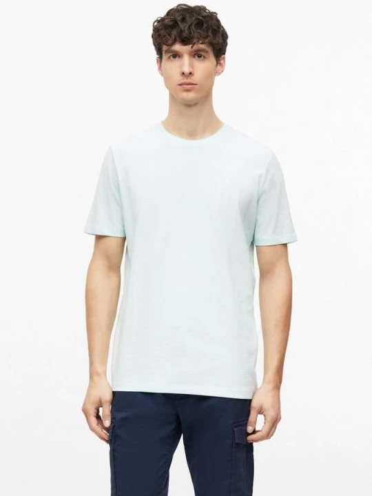 Zdjęcie produktu T-shirt o strukturze flammé z detalem z logo s.Oliver turkusowy