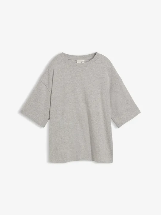Zdjęcie produktu T-shirt oversize z ciężkiej bawełny organicznej BonPrix szary