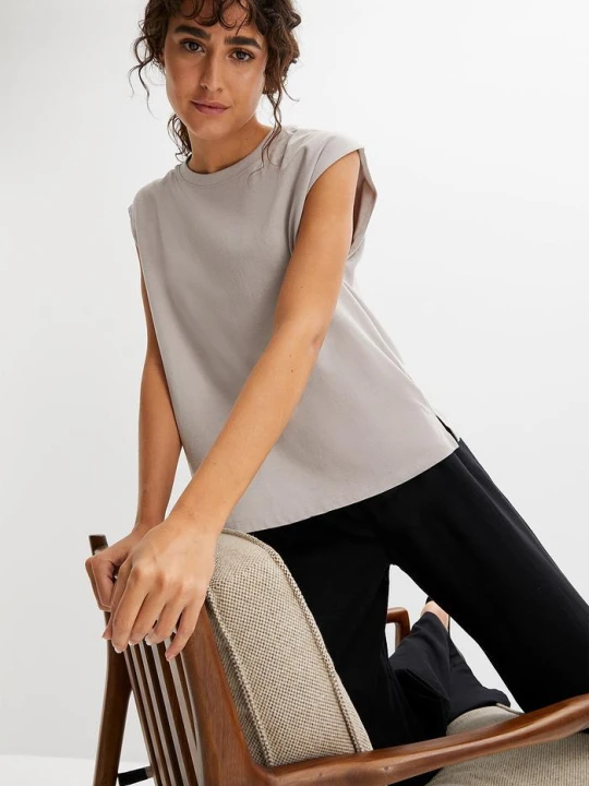 Zdjęcie produktu T-shirt oversize z czystej bawełny organicznej BonPrix szary