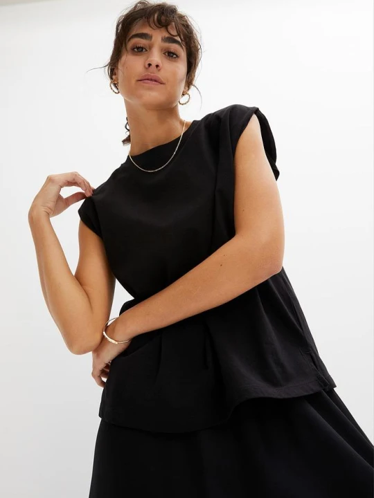 Zdjęcie produktu T-shirt oversize z czystej bawełny organicznej BonPrix czarny