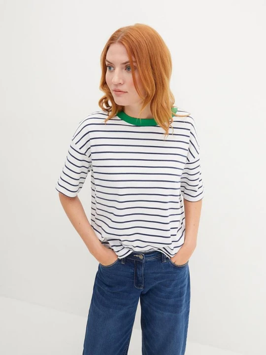 Zdjęcie produktu T-shirt oversize z grubej bawełny organicznej BonPrix biały