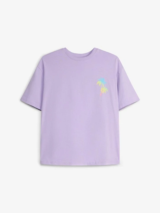 Zdjęcie produktu T-shirt oversize z czystej bawełny organicznej BonPrix fioletowy