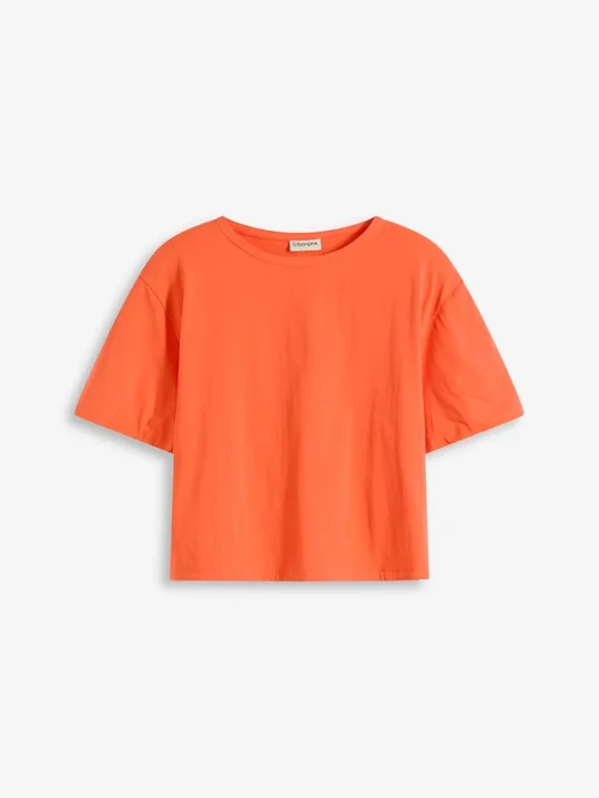Zdjęcie produktu T-shirt oversize z czystej bawełny organicznej BonPrix pomarańczowy