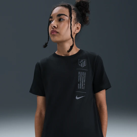 Zdjęcie produktu T-shirt piłkarski dla dużych dzieci Nike Atlético Madryt - Czerń