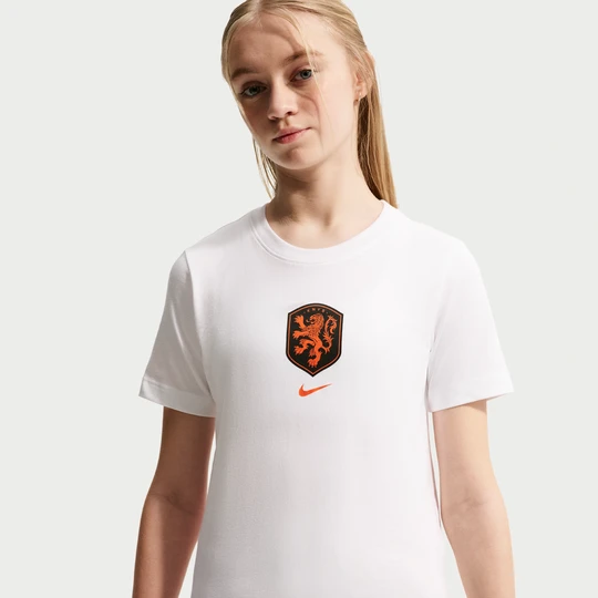 Zdjęcie produktu T-shirt piłkarski dla dużych dzieci Nike Holandia - Biel