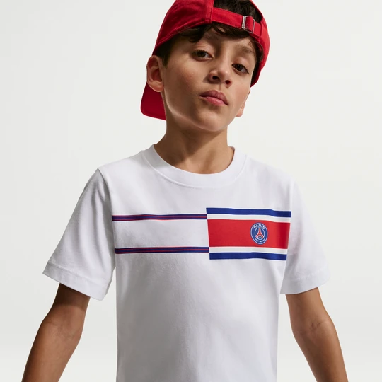 Zdjęcie produktu T-shirt piłkarski dla dużych dzieci Nike Paris Saint-Germain Club - Biel
