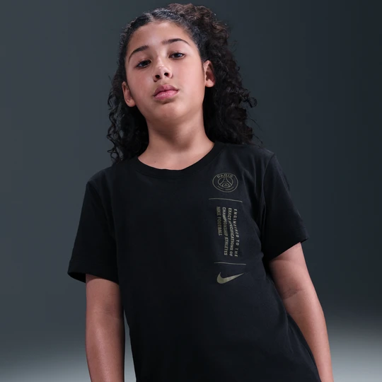 Zdjęcie produktu T-shirt piłkarski dla dużych dzieci Nike Paris Saint-Germain - Czerń