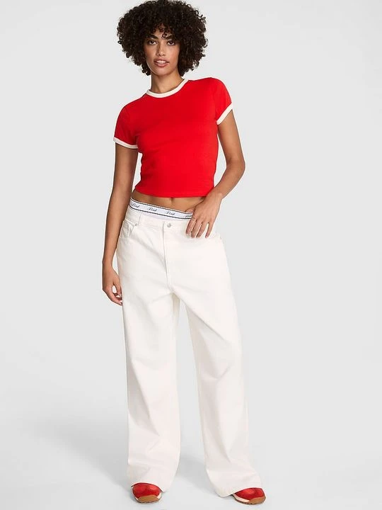Zdjęcie produktu PINK T-shirt retro Victoria's Secret Czerwony