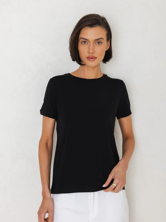 Zdjęcie produktu T-SHIRT ROMA MODAL CZARNY XS - Flawless