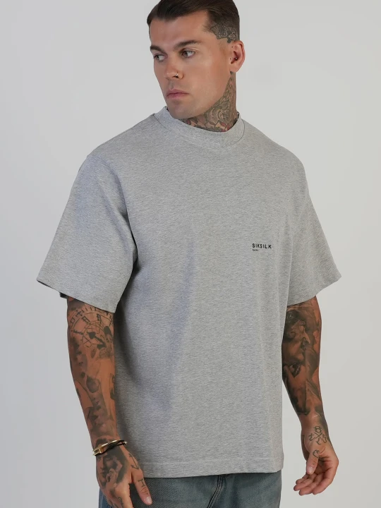 Zdjęcie produktu T-shirt SikSilk Męski Szary Melanz Graficzny