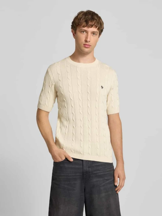 Zdjęcie produktu T-shirt Slim Fit o wyglądzie dzianiny REVIEW Écru