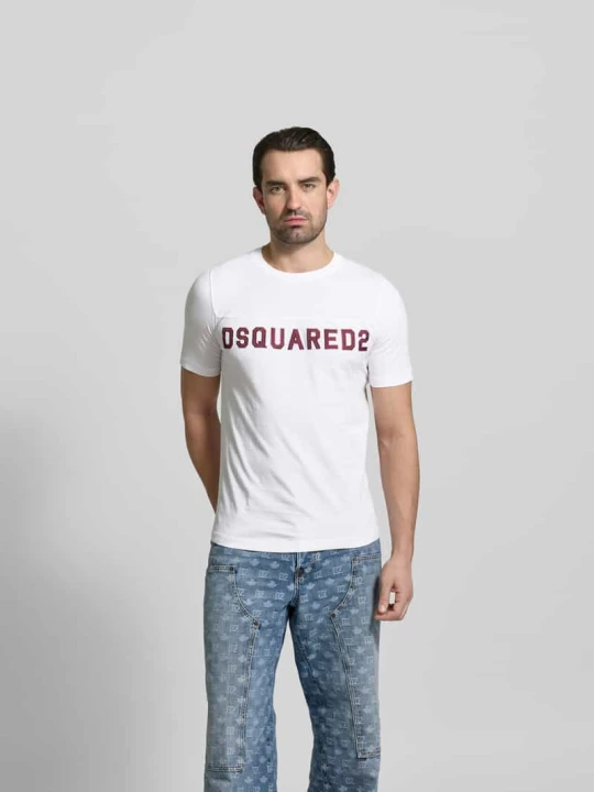 Zdjęcie produktu t-shirt o kroju slim fit z czystej bawełny Dsquared2 Biały