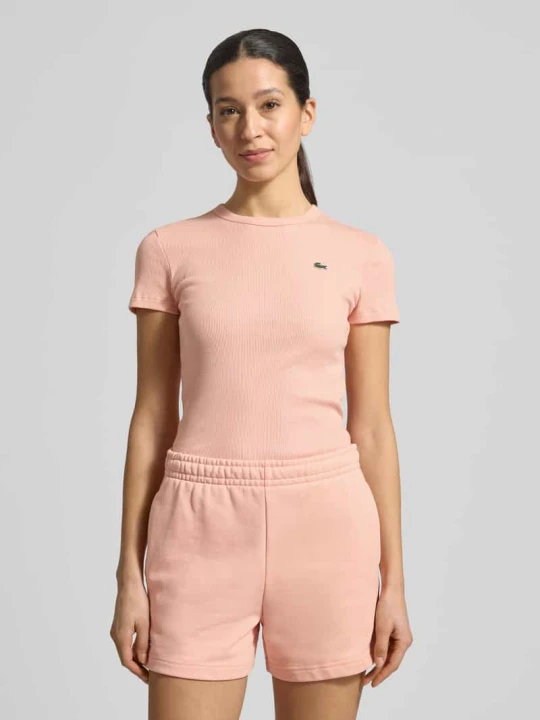 Zdjęcie produktu T-shirt Slim Fit z czystej bawełny Lacoste Morelowy