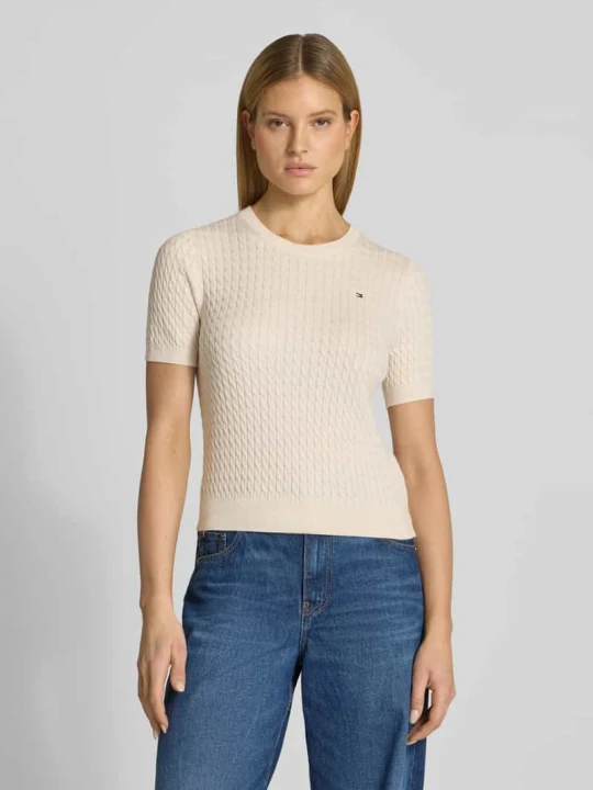 Zdjęcie produktu T-shirt krój slim fit z czystej bawełny Tommy Hilfiger Biały