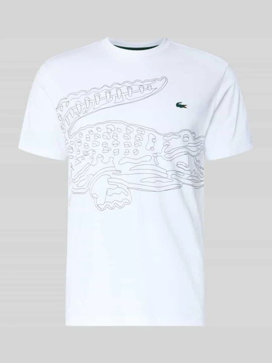 Zdjęcie produktu t-shirt sport w kroju regular fit z mieszanki bawełny Lacoste Biały
