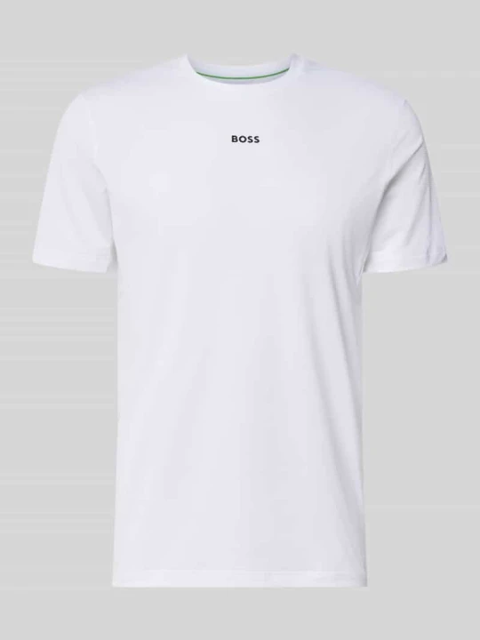 Zdjęcie produktu t-shirt sportowy krój slim fit z nadruk z logo model 'TS_Active' Boss Biały