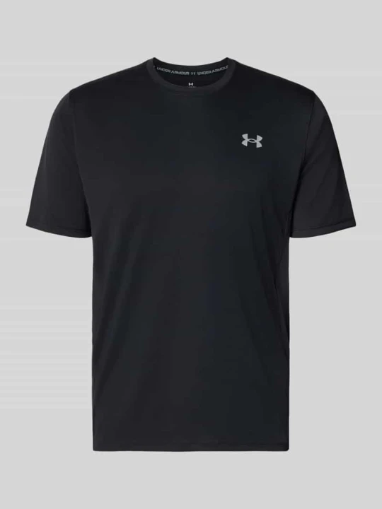Zdjęcie produktu t-shirt sportowy o kroju regular fit z nadrukiem z logo Under Armour Czarny