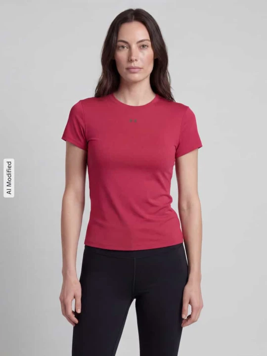 Zdjęcie produktu t-shirt sportowy o kroju regular fit z nadrukiem z logo Under Armour Jasnoczerwony