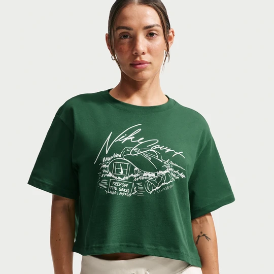 Zdjęcie produktu T-shirt tenisowy o skróconym kroju Nike - Zieleń