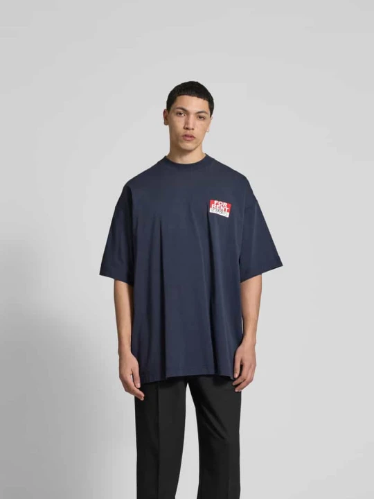 Zdjęcie produktu T-shirt typu oversized z bawełny Vetements Granatowy