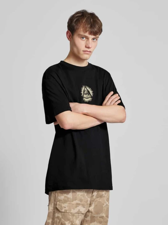 Zdjęcie produktu Oversized t-shirt z nadruk z motywem Mister Tee Czarny