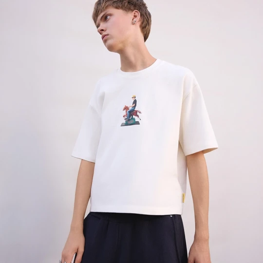 Zdjęcie produktu T-shirt UNISEX z kolekcji Świeży x HOUSE biały z nadrukiem