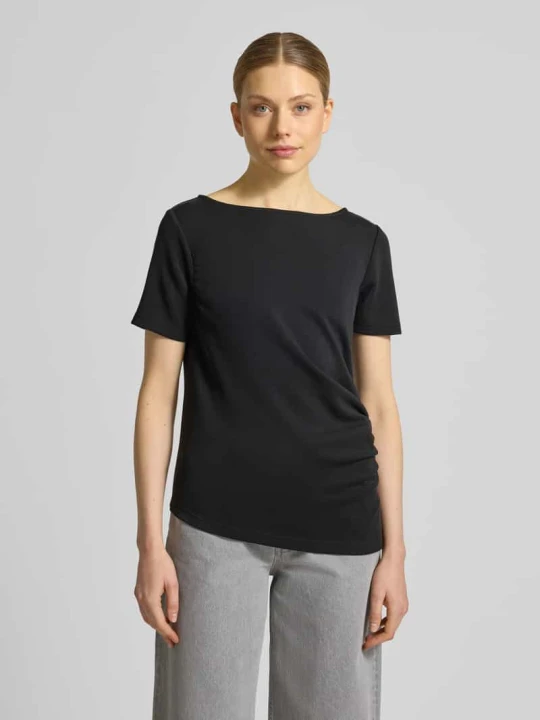 Zdjęcie produktu t-shirt w asymetrycznym kroju model 'Helle' My Essential Wardrobe Czarny