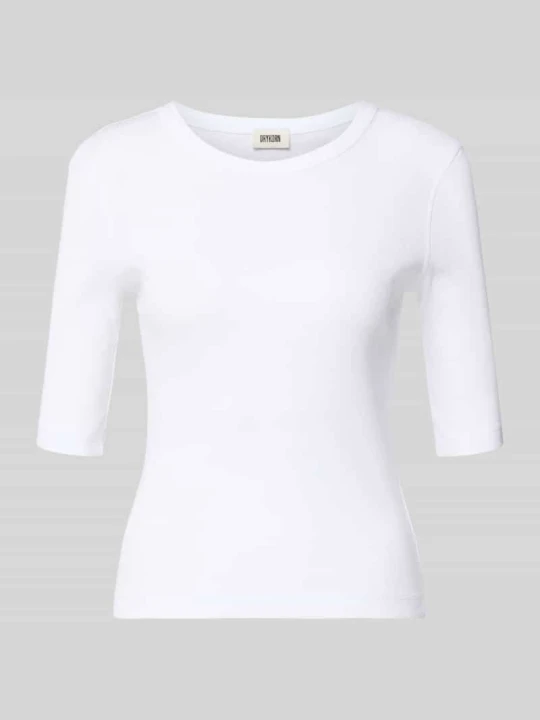 Zdjęcie produktu T-shirt w efekcie prążkowania model 'SELAY' Drykorn Biały