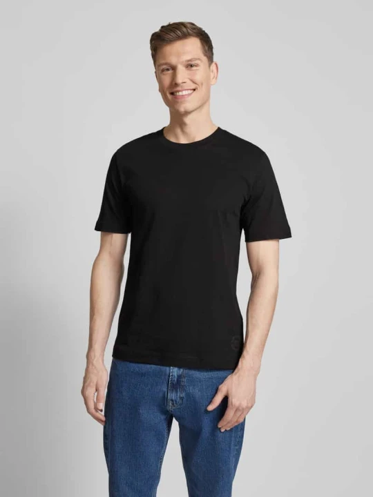 Zdjęcie produktu t-shirt w jednokolorowym stylu w zestaw 2 szt. Tom Tailor Czarny
