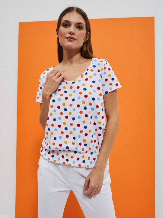 Zdjęcie produktu T-shirt w kolorowe kropki Moodo