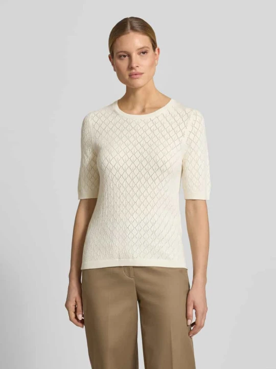 Zdjęcie produktu T-shirt w kroju regular fit o wyglądzie burnout model 'HELEN' Selected Złamany biały