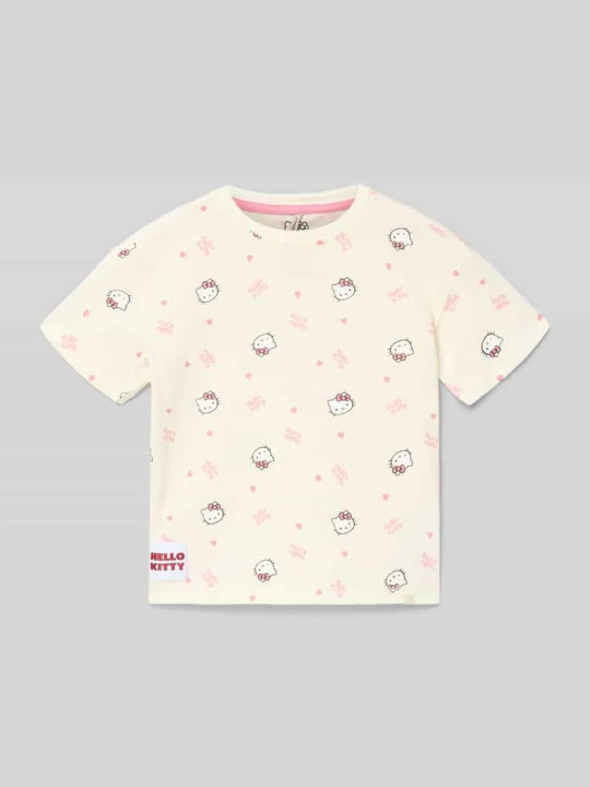 Zdjęcie produktu T-shirt w kroju regular fit z czystej bawełny Model 'KITTY' Only Écru