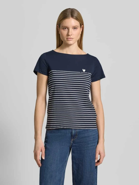 Zdjęcie produktu T-shirt w kroju regular fit z czystej bawełny organicznej Tom Tailor Ciemnoniebieski