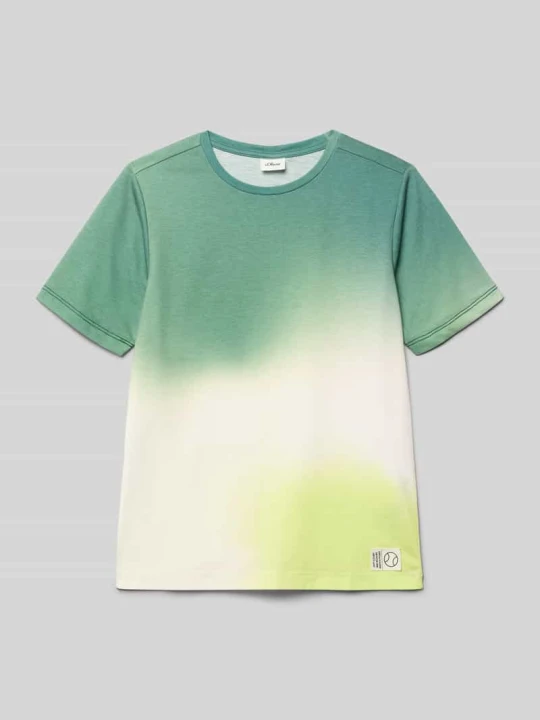 Zdjęcie produktu T-shirt w kroju regular fit z domieszką bawełny s.Oliver Zielony