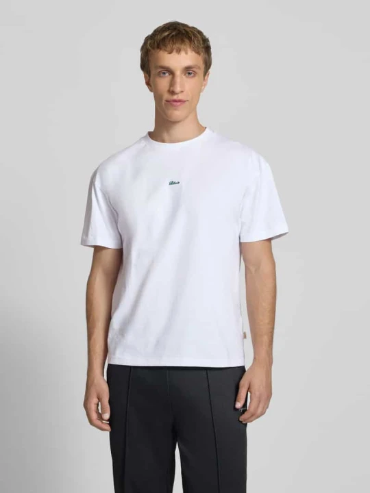 Zdjęcie produktu T-shirt w kroju regular fit z haftowanym logo BLKVIS Biały