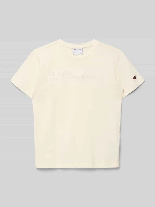 Zdjęcie produktu T-shirt w kroju regular fit z haftowanym logo Champion Écru