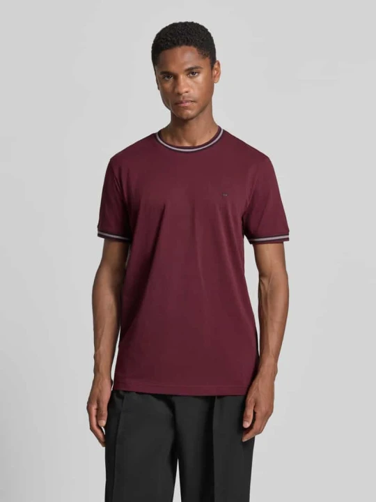 Zdjęcie produktu T-shirt w kroju regular fit z haftowanym logo Christian Berg Bordowy