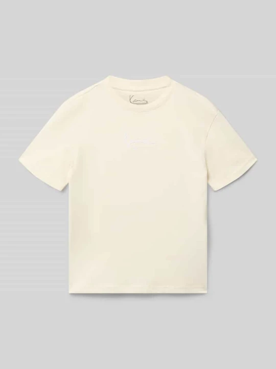 Zdjęcie produktu T-shirt w kroju regular fit z haftowanym logo Karl Kani Écru