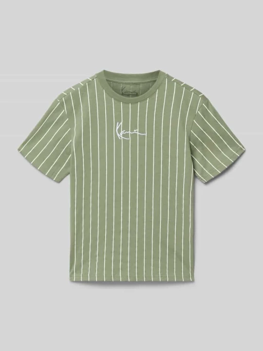 Zdjęcie produktu T-shirt w kroju regular fit z haftowanym logo Karl Kani Trzcinowy