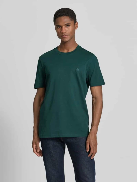 Zdjęcie produktu T-shirt w kroju regular fit z haftowanym logo MCNEAL Neonowy zielony