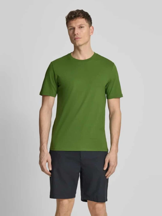 Zdjęcie produktu T-shirt w kroju regular fit z haftowanym logo Scotch & Soda Zielony