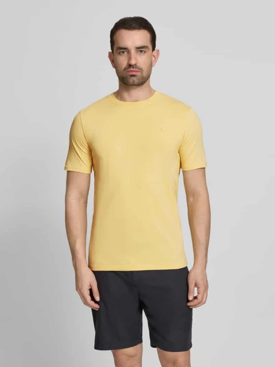 Zdjęcie produktu T-shirt w kroju regular fit z haftowanym logo Scotch & Soda Żółty