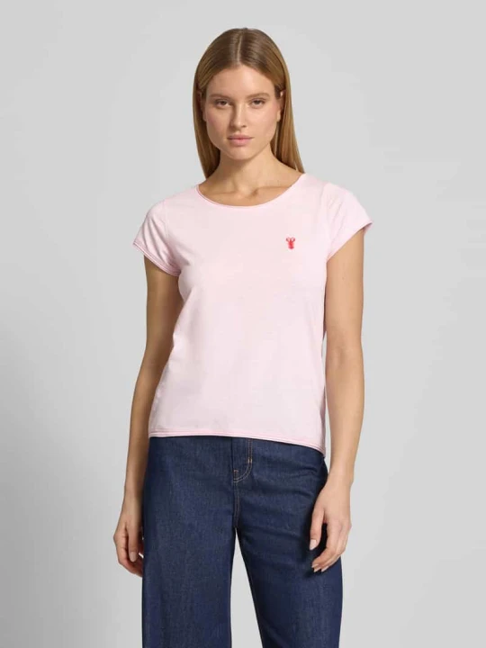 Zdjęcie produktu T-shirt w kroju regular fit z haftowanym motywem Christian Berg Jasnoróżowy