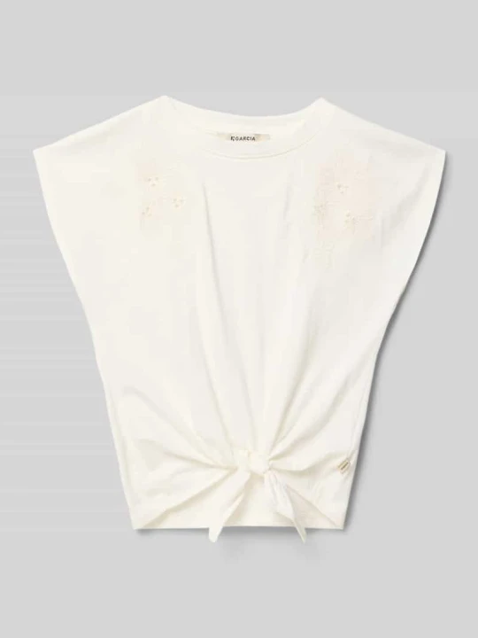 Zdjęcie produktu T-shirt w kroju regular fit z haftowanym motywem Garcia Biały