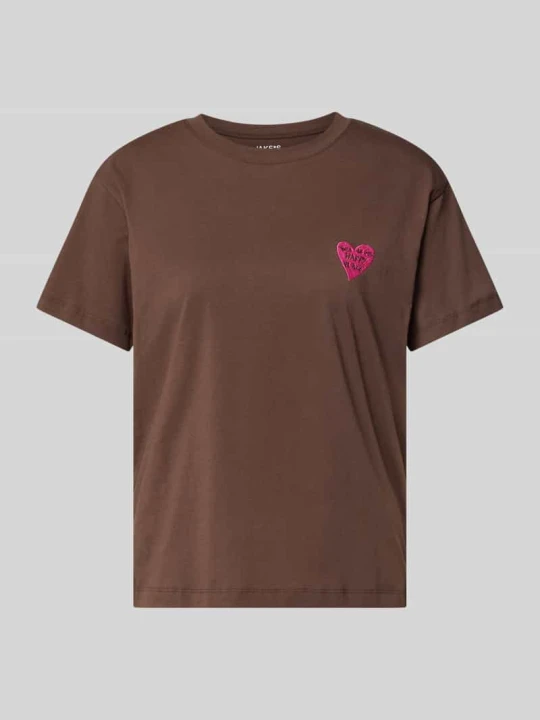 Zdjęcie produktu T-shirt w kroju regular fit z haftowanym motywem Jake*s Ciemnobrązowy