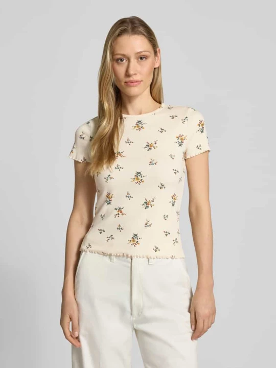 Zdjęcie produktu t-shirt w kroju regular fit z kwiatowym nadrukiem na całej powierzchni Jake*s Écru